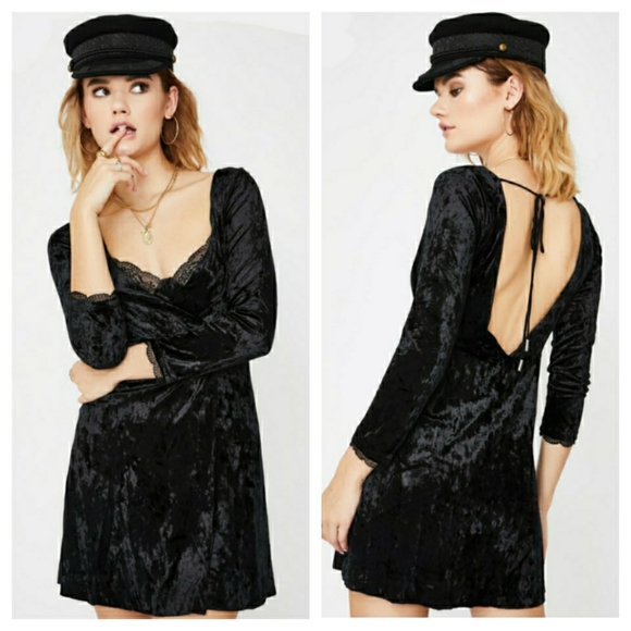 Free People Dresses & Skirts - NWT Free People Kat Faux Wrap Velvet Mini Dress